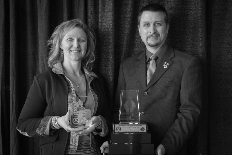 2018 Safety Professional of the Year, Tricia Gibney, and Ryan Jacobson, CEO of the Saskatchewan Safety Council